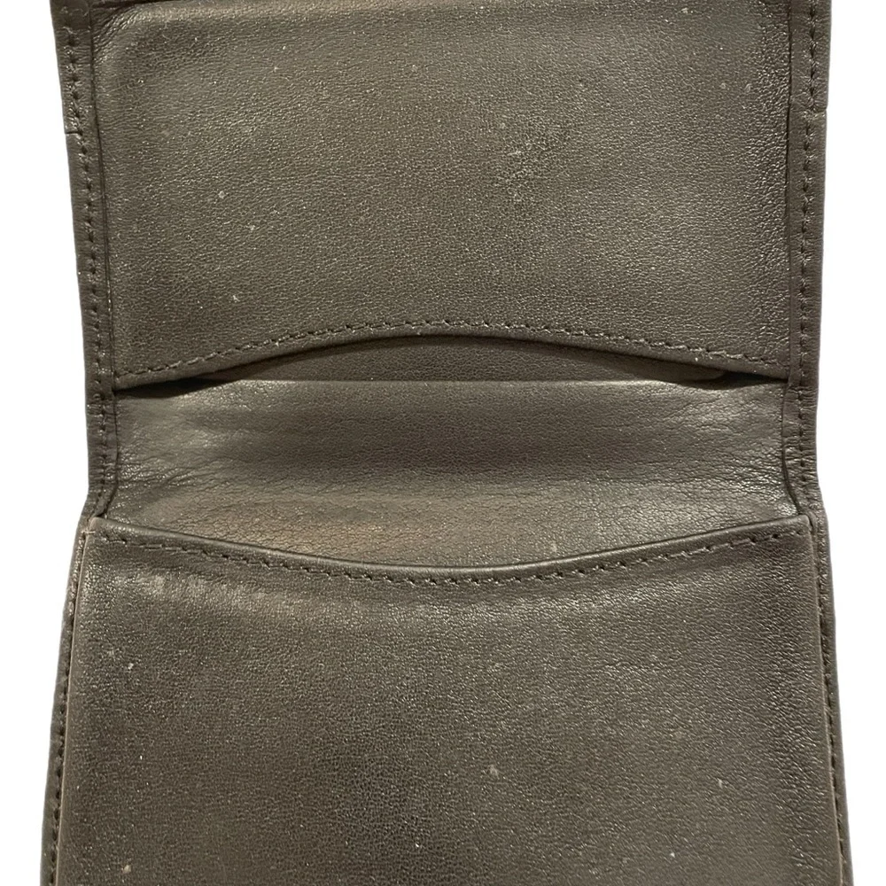 Ghurka vintage black leather unisex card holder with 2 pockets. YY